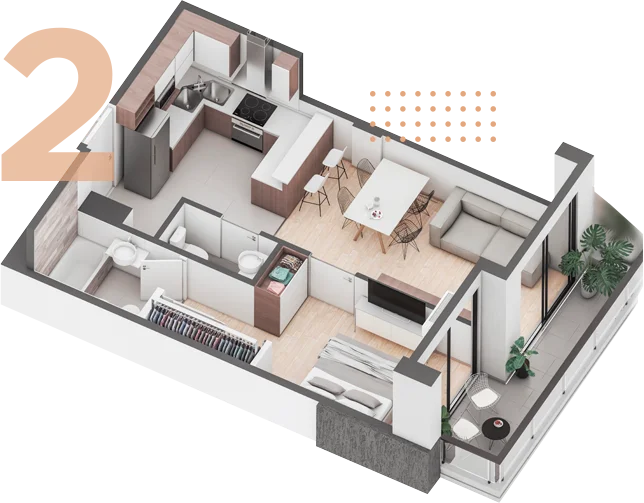 planta 2 ambientes